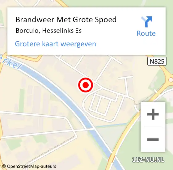 Locatie op kaart van de 112 melding: Brandweer Met Grote Spoed Naar Borculo, Hesselinks Es op 3 december 2021 19:05