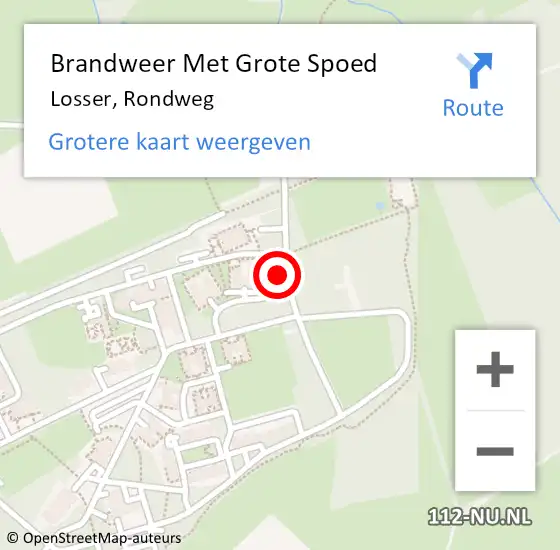 Locatie op kaart van de 112 melding: Brandweer Met Grote Spoed Naar Losser, Rondweg op 3 december 2021 19:38