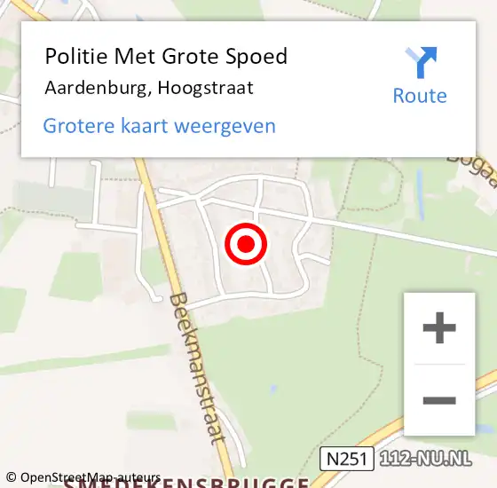 Locatie op kaart van de 112 melding: Politie Met Grote Spoed Naar Aardenburg, Hoogstraat op 3 december 2021 19:58