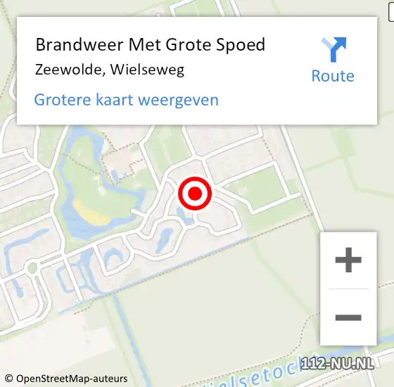 Locatie op kaart van de 112 melding: Brandweer Met Grote Spoed Naar Zeewolde, Wielseweg op 3 december 2021 21:55