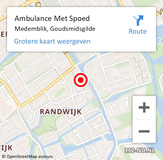 Locatie op kaart van de 112 melding: Ambulance Met Spoed Naar Medemblik, Goudsmidsgilde op 3 december 2021 22:29