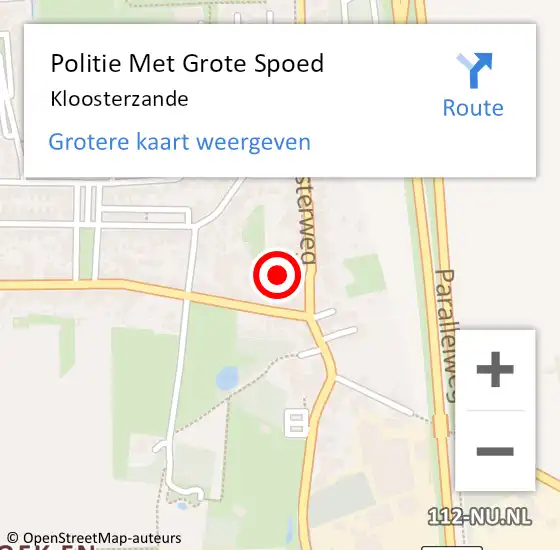 Locatie op kaart van de 112 melding: Politie Met Grote Spoed Naar Kloosterzande op 3 december 2021 22:31