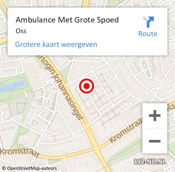 Locatie op kaart van de 112 melding: Ambulance Met Grote Spoed Naar Oss op 3 december 2021 22:44