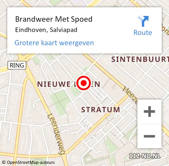 Locatie op kaart van de 112 melding: Brandweer Met Spoed Naar Eindhoven, Salviapad op 3 december 2021 23:17