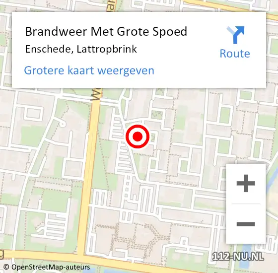 Locatie op kaart van de 112 melding: Brandweer Met Grote Spoed Naar Enschede, Lattropbrink op 3 december 2021 23:57