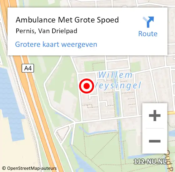 Locatie op kaart van de 112 melding: Ambulance Met Grote Spoed Naar Pernis, Van Drielpad op 4 december 2021 00:19