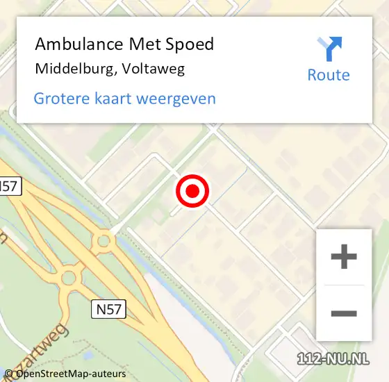 Locatie op kaart van de 112 melding: Ambulance Met Spoed Naar Middelburg, Voltaweg op 1 juli 2014 10:32
