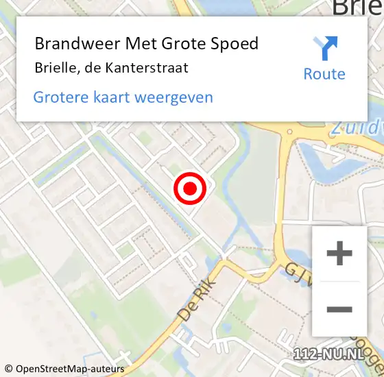 Locatie op kaart van de 112 melding: Brandweer Met Grote Spoed Naar Brielle, de Kanterstraat op 4 december 2021 02:48