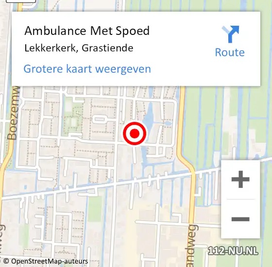 Locatie op kaart van de 112 melding: Ambulance Met Spoed Naar Lekkerkerk, Grastiende op 4 december 2021 04:37