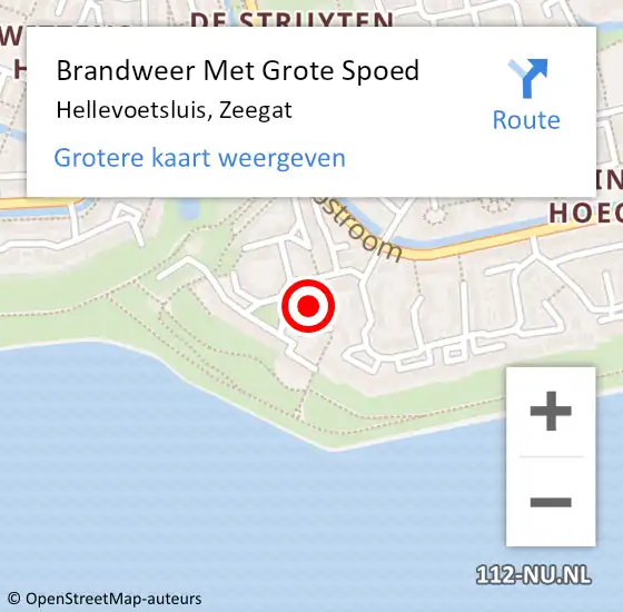 Locatie op kaart van de 112 melding: Brandweer Met Grote Spoed Naar Hellevoetsluis, Zeegat op 4 december 2021 05:16