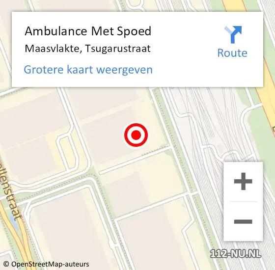 Locatie op kaart van de 112 melding: Ambulance Met Spoed Naar Maasvlakte, Tsugarustraat op 4 december 2021 05:16