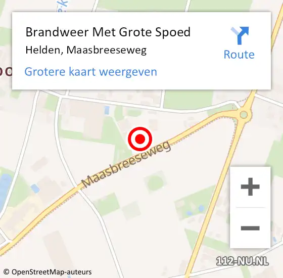 Locatie op kaart van de 112 melding: Brandweer Met Grote Spoed Naar Helden, Maasbreeseweg op 4 december 2021 06:20