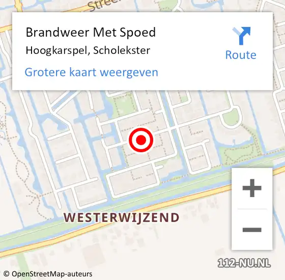 Locatie op kaart van de 112 melding: Brandweer Met Spoed Naar Hoogkarspel, Scholekster op 4 december 2021 07:24