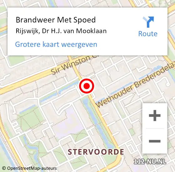 Locatie op kaart van de 112 melding: Brandweer Met Spoed Naar Rijswijk, Dr H.J. van Mooklaan op 4 december 2021 07:58