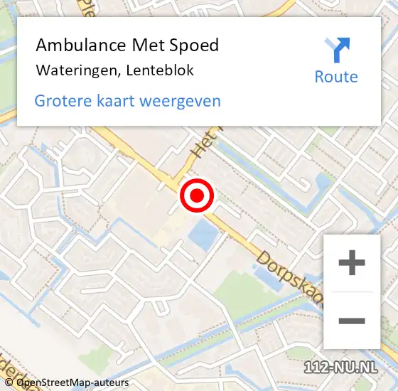 Locatie op kaart van de 112 melding: Ambulance Met Spoed Naar Wateringen, Lenteblok op 4 december 2021 08:26