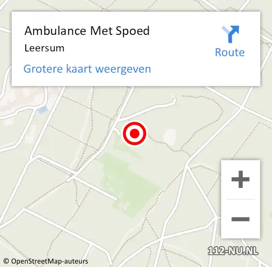 Locatie op kaart van de 112 melding: Ambulance Met Spoed Naar Leersum op 4 december 2021 08:34