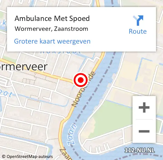 Locatie op kaart van de 112 melding: Ambulance Met Spoed Naar Wormerveer, Zaanstroom op 4 december 2021 08:42