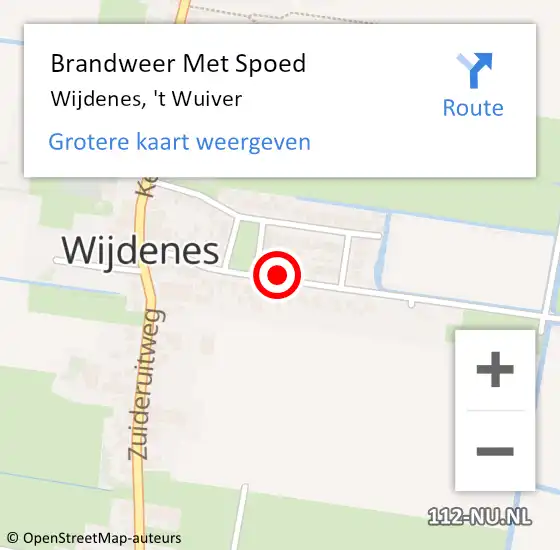Locatie op kaart van de 112 melding: Brandweer Met Spoed Naar Wijdenes, 't Wuiver op 4 december 2021 08:49