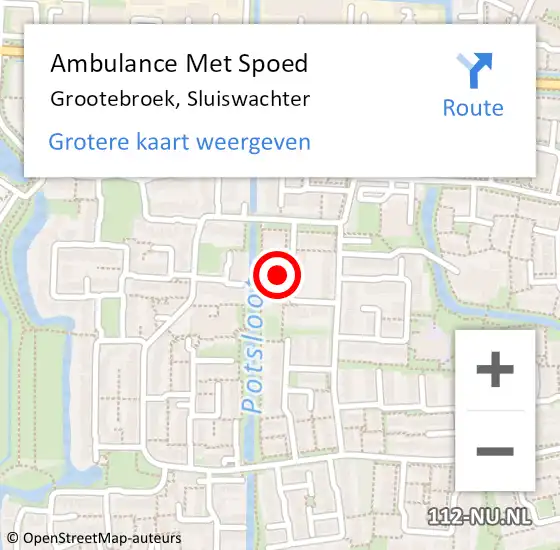 Locatie op kaart van de 112 melding: Ambulance Met Spoed Naar Grootebroek, Sluiswachter op 4 december 2021 09:40