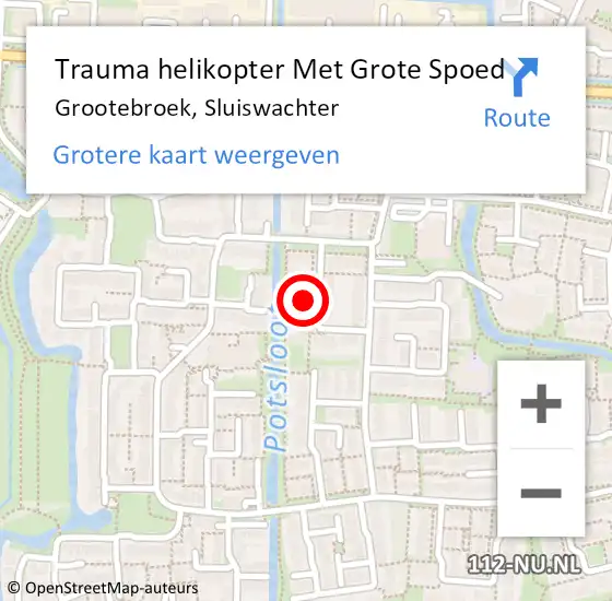 Locatie op kaart van de 112 melding: Trauma helikopter Met Grote Spoed Naar Grootebroek, Sluiswachter op 4 december 2021 09:51