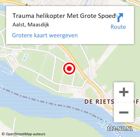 Locatie op kaart van de 112 melding: Trauma helikopter Met Grote Spoed Naar Aalst, Maasdijk op 4 december 2021 11:09