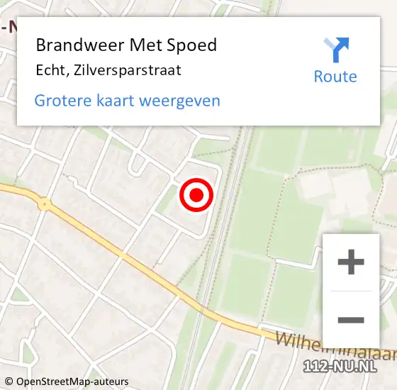 Locatie op kaart van de 112 melding: Brandweer Met Spoed Naar Echt, Zilversparstraat op 4 december 2021 11:23