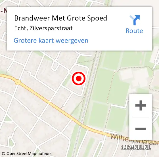 Locatie op kaart van de 112 melding: Brandweer Met Grote Spoed Naar Echt, Zilversparstraat op 4 december 2021 11:25