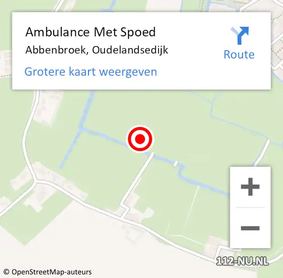 Locatie op kaart van de 112 melding: Ambulance Met Spoed Naar Abbenbroek, Oudelandsedijk op 4 december 2021 11:58