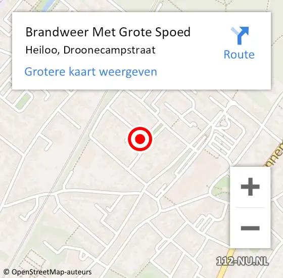 Locatie op kaart van de 112 melding: Brandweer Met Grote Spoed Naar Heiloo, Droonecampstraat op 4 december 2021 12:27