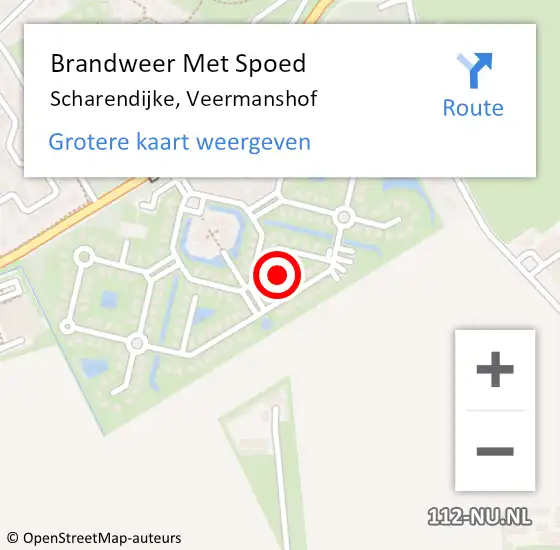 Locatie op kaart van de 112 melding: Brandweer Met Spoed Naar Scharendijke, Veermanshof op 4 december 2021 12:55