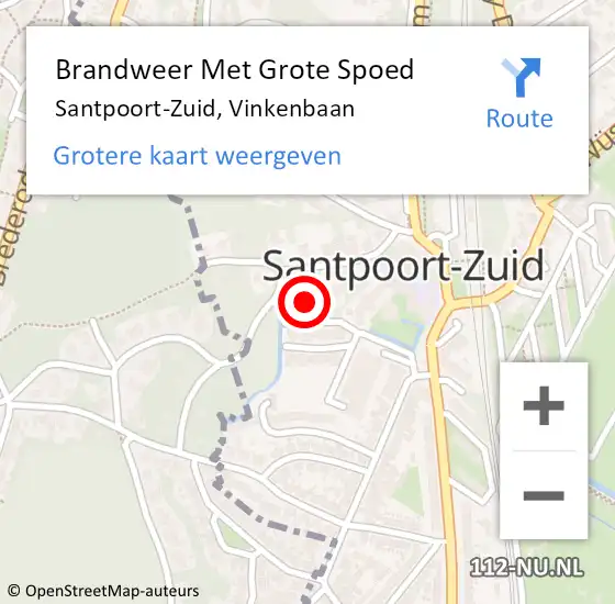 Locatie op kaart van de 112 melding: Brandweer Met Grote Spoed Naar Santpoort-Zuid, Vinkenbaan op 4 december 2021 13:03