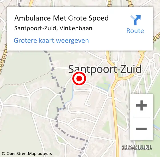 Locatie op kaart van de 112 melding: Ambulance Met Grote Spoed Naar Santpoort-Zuid, Vinkenbaan op 4 december 2021 13:03