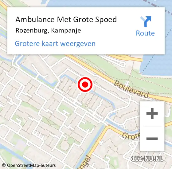 Locatie op kaart van de 112 melding: Ambulance Met Grote Spoed Naar Rozenburg, Kampanje op 4 december 2021 13:44