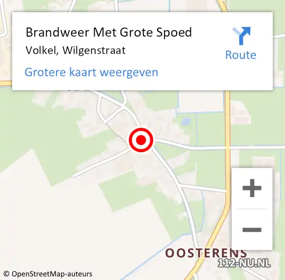 Locatie op kaart van de 112 melding: Brandweer Met Grote Spoed Naar Volkel, Wilgenstraat op 4 december 2021 14:17