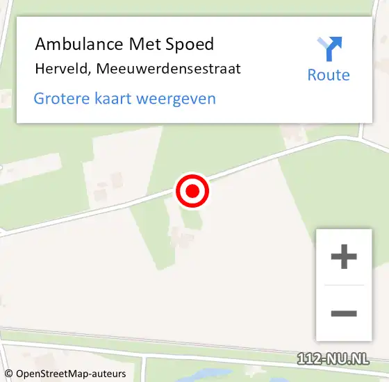 Locatie op kaart van de 112 melding: Ambulance Met Spoed Naar Herveld, Meeuwerdensestraat op 4 december 2021 14:27