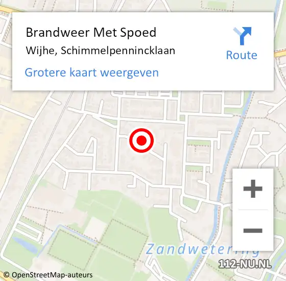 Locatie op kaart van de 112 melding: Brandweer Met Spoed Naar Wijhe, Schimmelpennincklaan op 4 december 2021 15:22