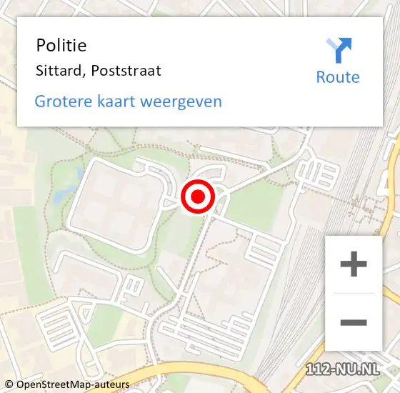 Locatie op kaart van de 112 melding: Politie Sittard, Poststraat op 4 december 2021 16:12