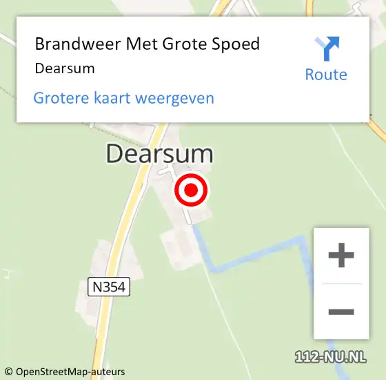 Locatie op kaart van de 112 melding: Brandweer Met Grote Spoed Naar Dearsum op 4 december 2021 16:33