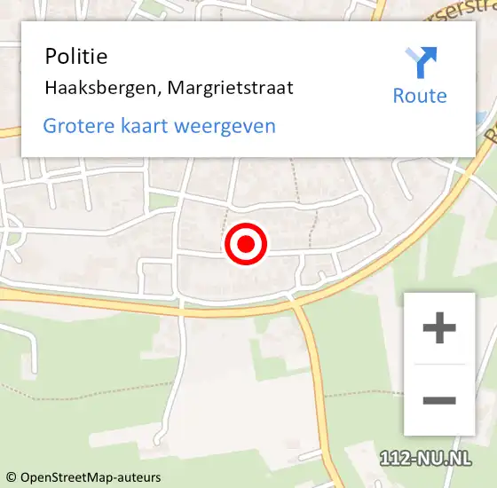 Locatie op kaart van de 112 melding: Politie Haaksbergen, Margrietstraat op 4 december 2021 16:40