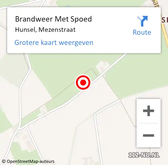 Locatie op kaart van de 112 melding: Brandweer Met Spoed Naar Hunsel, Mezenstraat op 4 december 2021 16:47