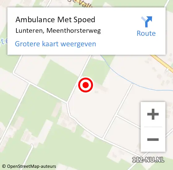 Locatie op kaart van de 112 melding: Ambulance Met Spoed Naar Lunteren, Meenthorsterweg op 4 december 2021 17:49