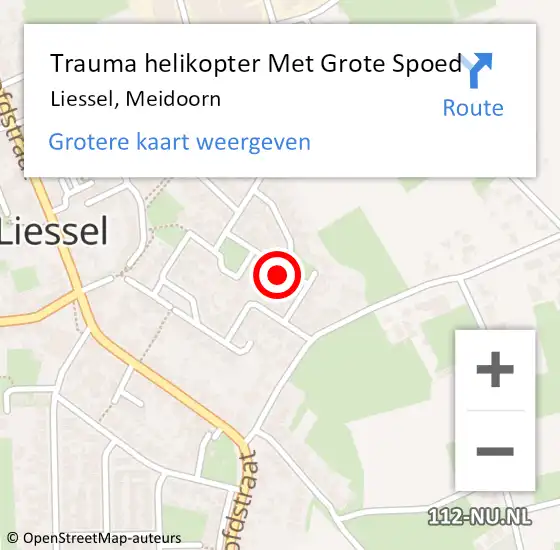 Locatie op kaart van de 112 melding: Trauma helikopter Met Grote Spoed Naar Liessel, Meidoorn op 4 december 2021 18:04