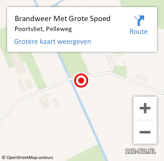 Locatie op kaart van de 112 melding: Brandweer Met Grote Spoed Naar Poortvliet, Pelleweg op 4 december 2021 18:28