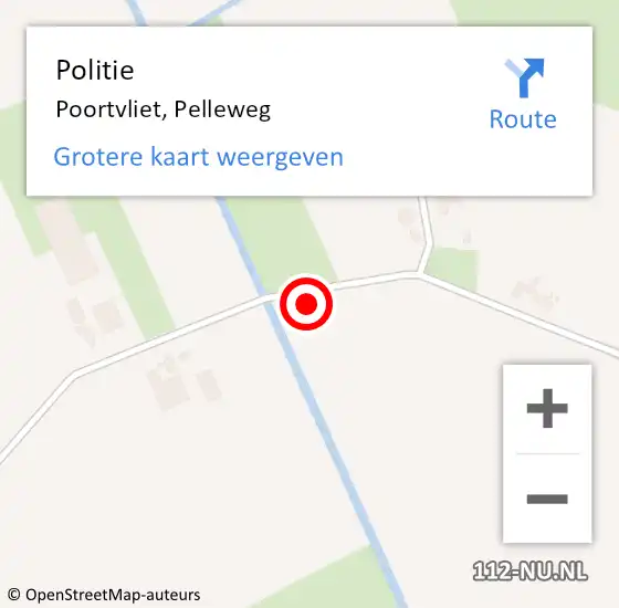 Locatie op kaart van de 112 melding: Politie Poortvliet, Pelleweg op 4 december 2021 18:32