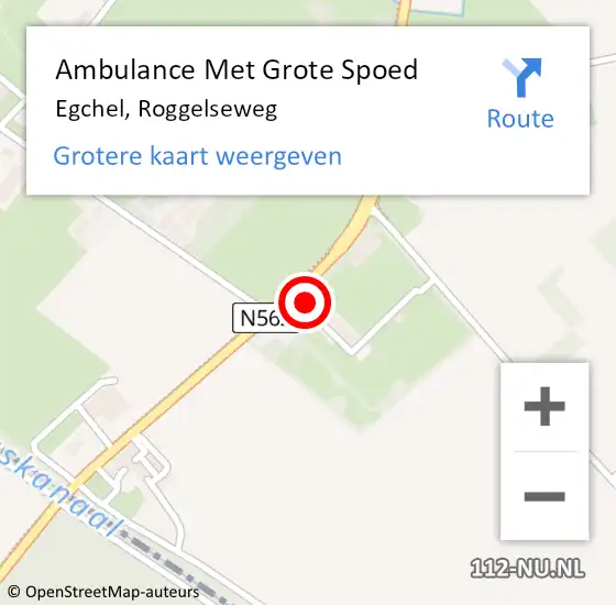 Locatie op kaart van de 112 melding: Ambulance Met Grote Spoed Naar Egchel, Roggelseweg op 1 juli 2014 11:39