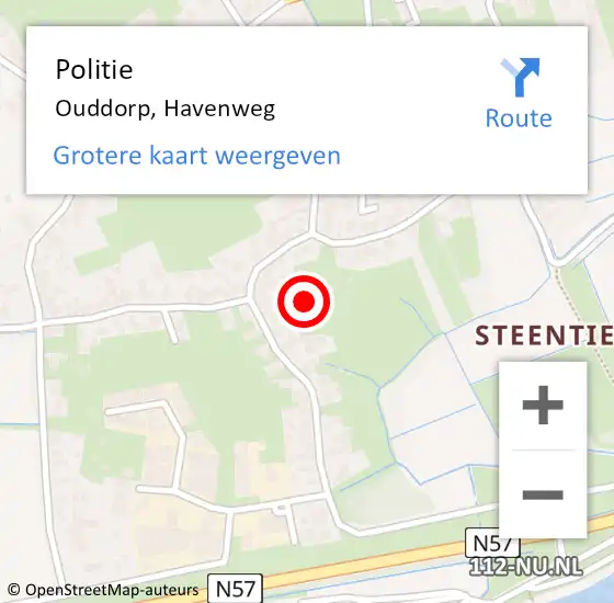 Locatie op kaart van de 112 melding: Politie Ouddorp, Havenweg op 4 december 2021 18:39