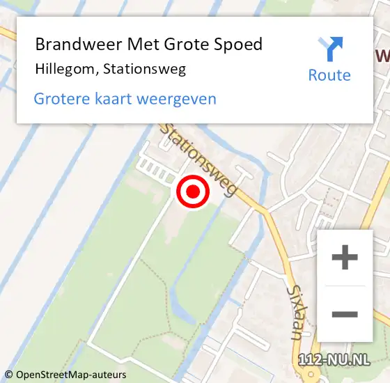 Locatie op kaart van de 112 melding: Brandweer Met Grote Spoed Naar Hillegom, Stationsweg op 4 december 2021 18:55