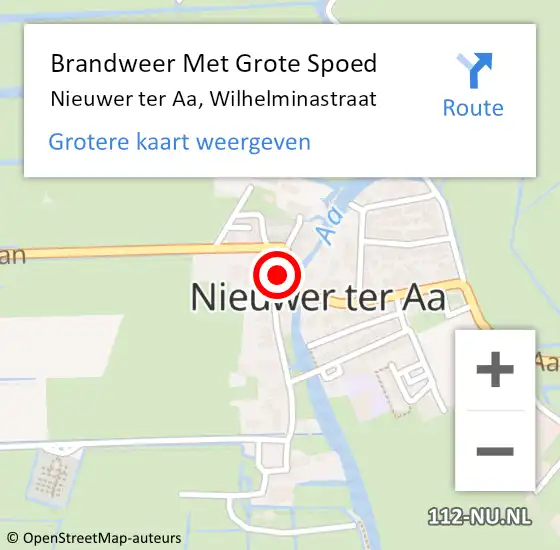 Locatie op kaart van de 112 melding: Brandweer Met Grote Spoed Naar Nieuwer ter Aa, Wilhelminastraat op 4 december 2021 19:42