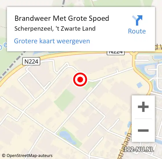 Locatie op kaart van de 112 melding: Brandweer Met Grote Spoed Naar Scherpenzeel, 't Zwarte Land op 4 december 2021 19:42