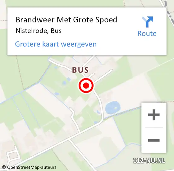 Locatie op kaart van de 112 melding: Brandweer Met Grote Spoed Naar Nistelrode, Bus op 4 december 2021 20:18